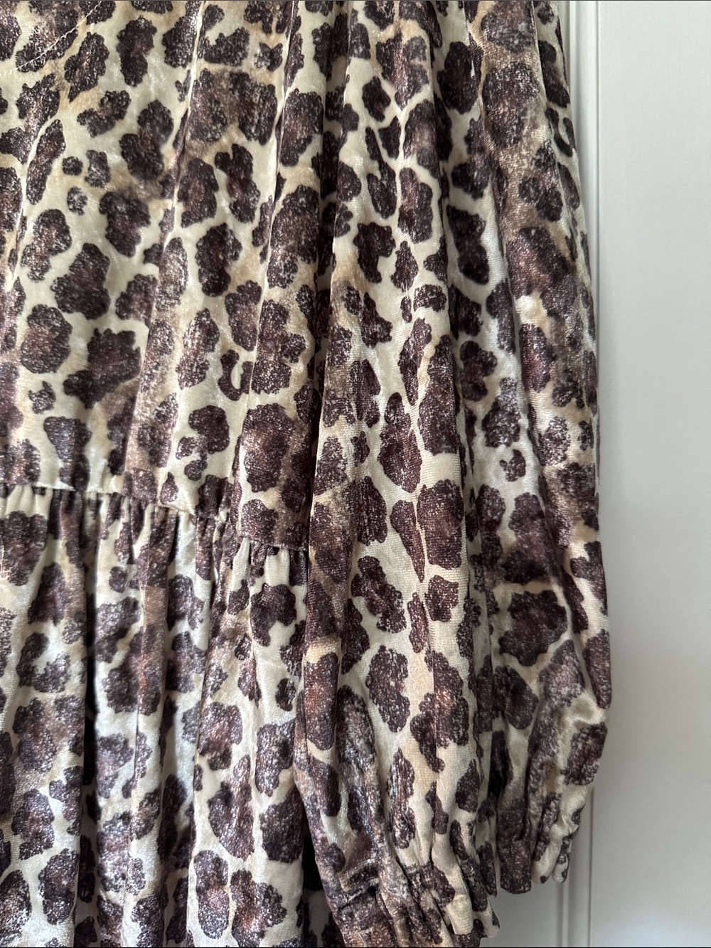 Cato Brown & White Leopard-Print V-Neck Velvety Tunic Top Size XL - Picture 7 of 15